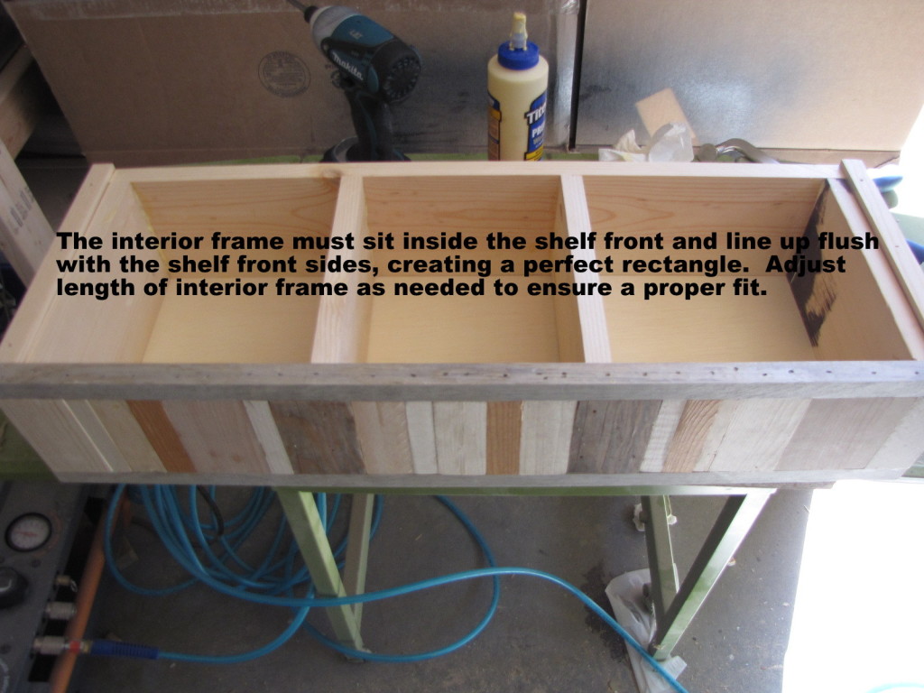 frame inside front shelf